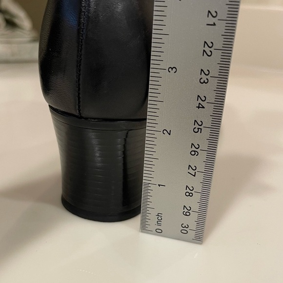 Clarks Black Leather Side Zip Ankle Boots With Buckle Detail - Picture 12 of 16